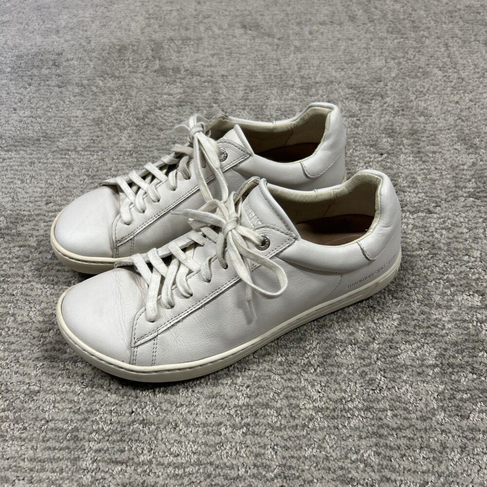 Birkenstock Bend Low Shoes Womens 7 White Leather Sneakers 38 Casual Lace Up